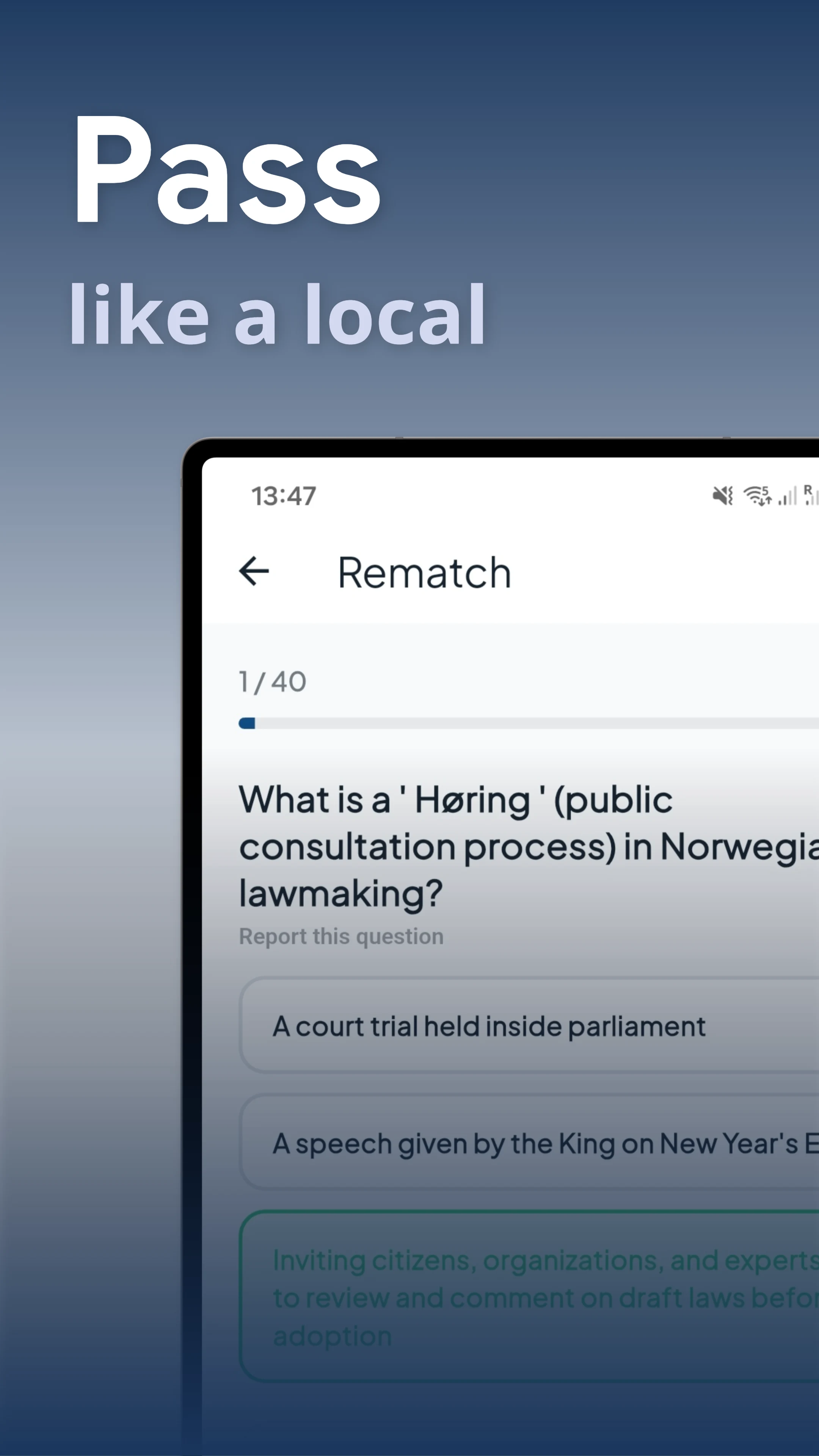 Statsborgerprøven Citizenship screenshot